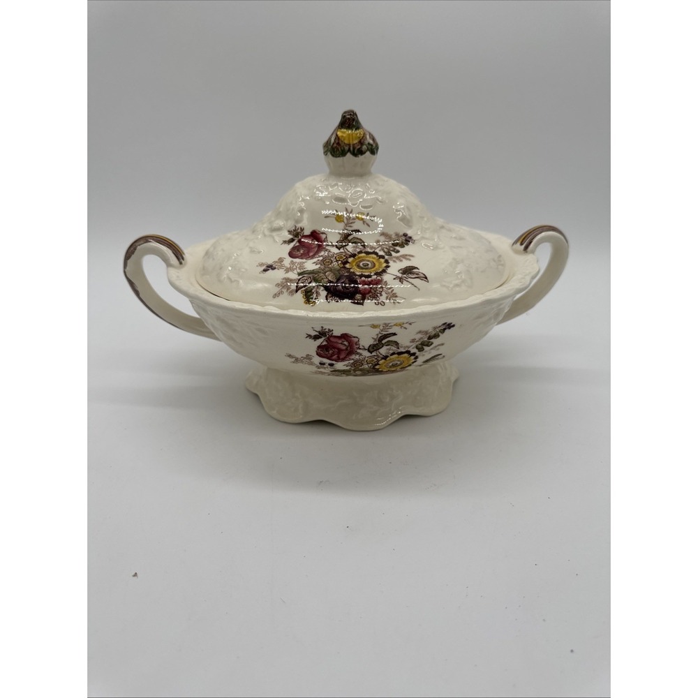 Mason's Ironware "Friarswood" Bowl With Handles And Lid 12" X 8" X 8"